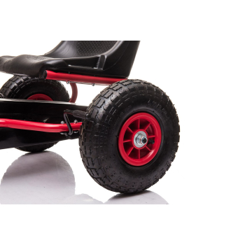 Gokart na Pedały AIR PerHour dla dzieci Czerwony + Hamulec ręczny + Pompowane koła + Regulacja siedzenia